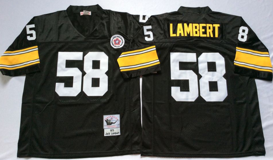 Men NFL Pittsburgh Steelers #58 Lambert black Mitchell Ness jerseys->pittsburgh steelers->NFL Jersey